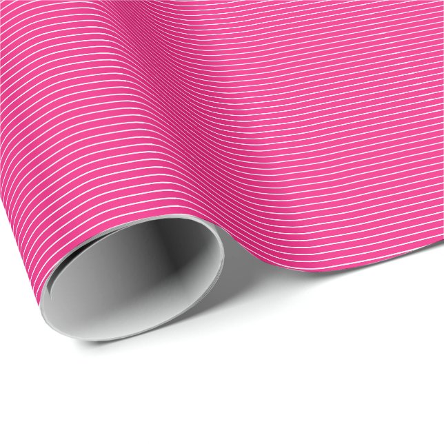 Pink White Stripes Camouflage Patterns Cute Girly Wrapping Paper (Roll Corner)