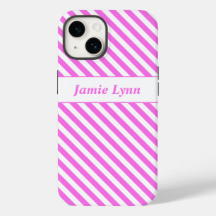 Pink/White Stripes Case-Mate iPhone 14 Case