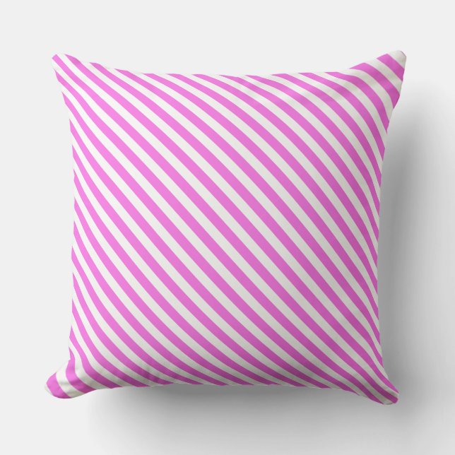 Pink/White Stripes Cushion (Front)