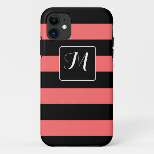 Pink & White Stripes - Personalise Your Own iPhone 11 Case