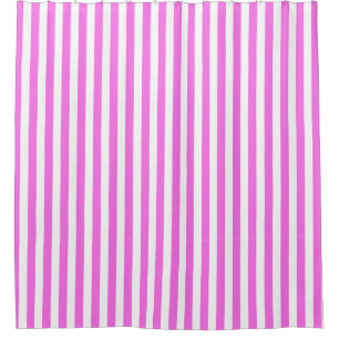 Pink/White Stripes Shower Curtain