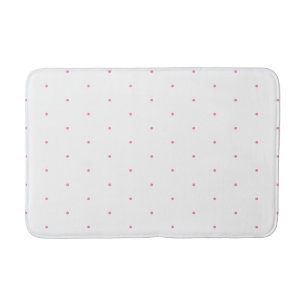Pink white tiny polka dots pattern bath mat