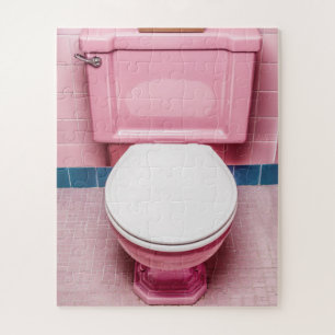 Pink & White Toilet Jigsaw Puzzle