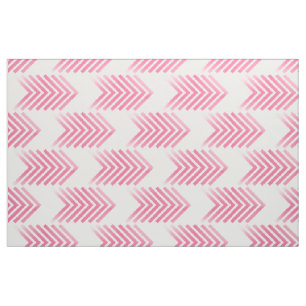 Pink White Tribal Arrow Pattern Fabric