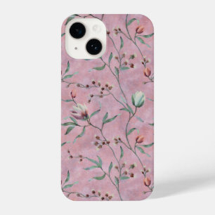 Pink & White Tulips Anemones Pattern iPhone 14 Case