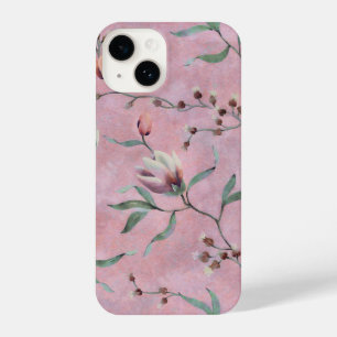 Pink & White Tulips Anemones Pattern iPhone 14 Case