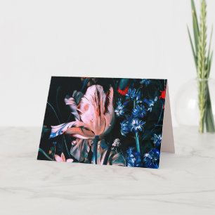 PINK WHITE TULIPS ,CUPIDS ,FLOWERS Birthday Card