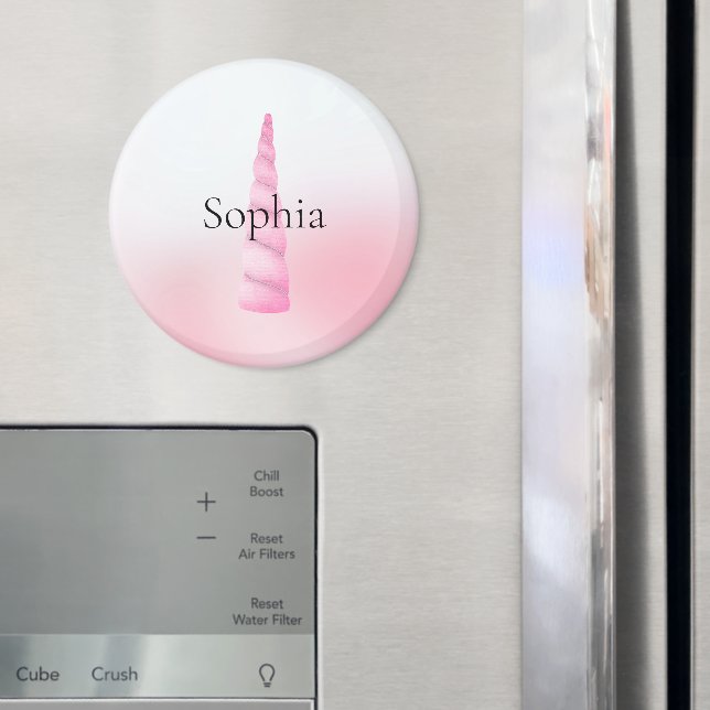 Pink White Unicorn  Magnet (In Situ (Fridge))