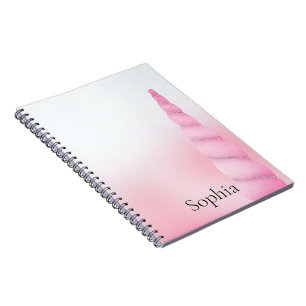 Pink White Unicorn  Notebook