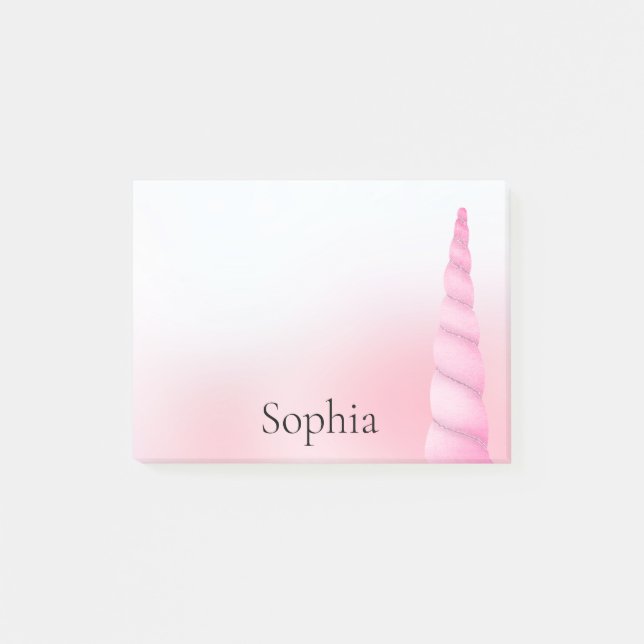 Pink White Unicorn  Post-it Notes (Front)