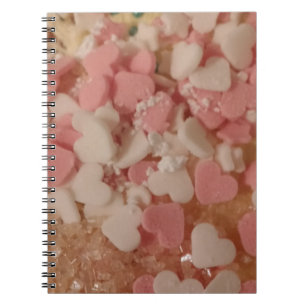 Pink White Valentine Hearts, Cake Decoration, Love Notebook
