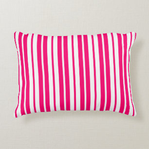 Pink White Vertical Stripes Pattern Design Decorative Cushion
