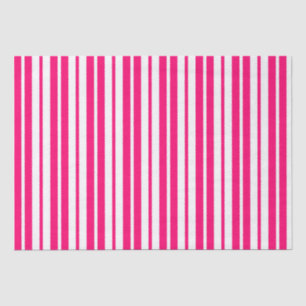 Pink White Vertical Stripes Pattern Design Tissue Paper