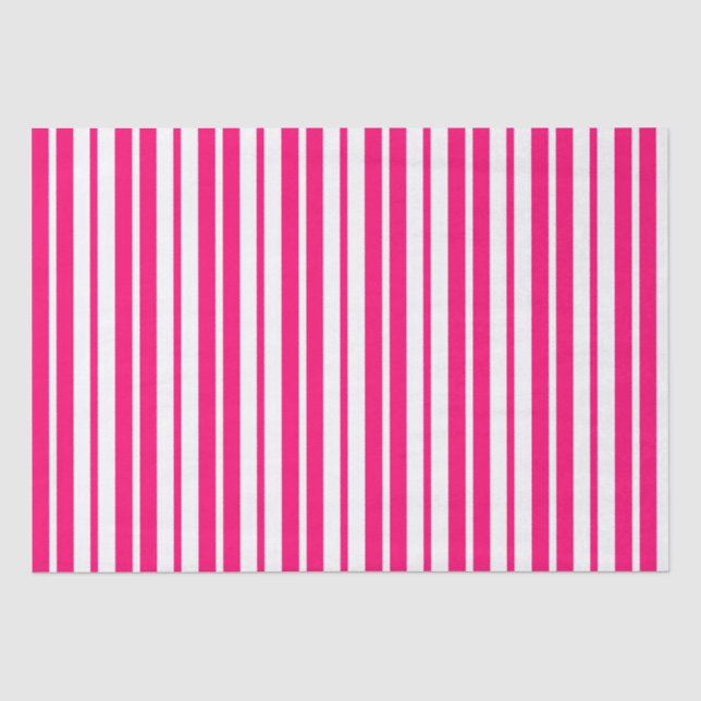 Pink White Vertical Stripes Pattern Design Tissue Paper (Front)