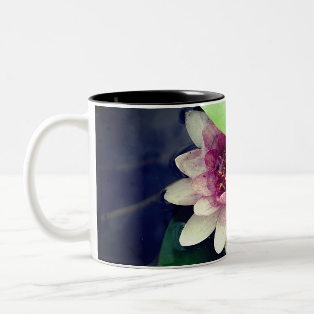 Pink ,White, Water Lilly ,Lotus Flower Photo  Mug (Left)