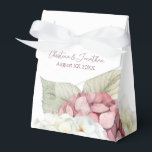 Pink & White Watercolor Hydrangea Flowers Favour Box<br><div class="desc">This romantic wedding gift box features a floral watercolor design with pink and white hydrangeas. Delicate bouquets of hydrangea flowers are pictured around the bottom portion.</div>