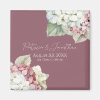 Pink & White Watercolor Hydrangea Flowers on Blush
