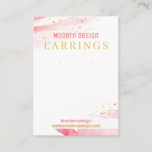 Pink White Watercolor Jewellery Display Packaging Business Card