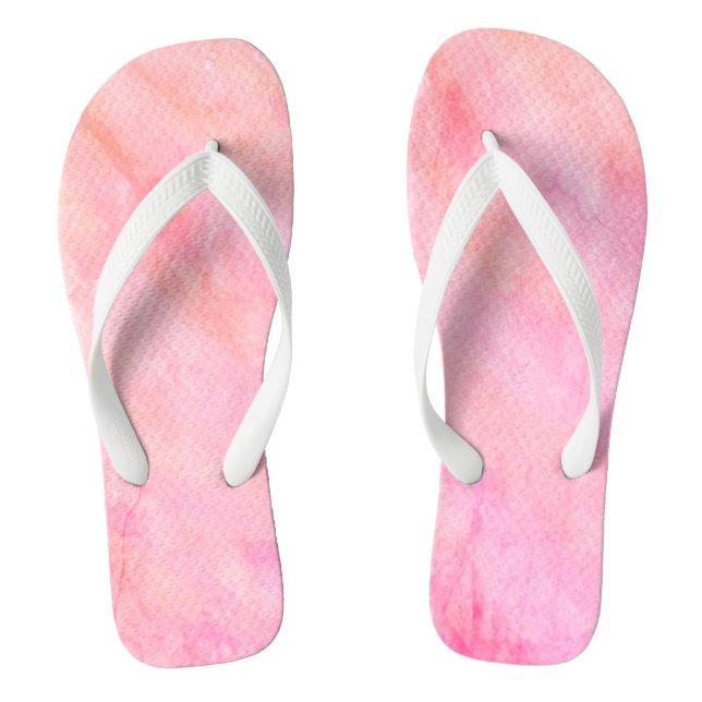 Pink White Watercolor Thongs (Footbed)