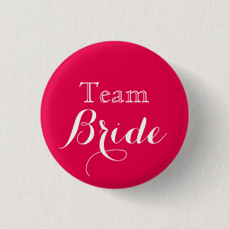 Pink White Wedding Team Bride 3 Cm Round Badge