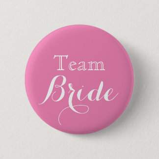 Pink White Wedding Team Bride 6 Cm Round Badge