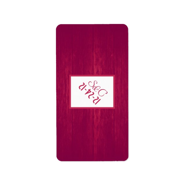 Pink/White Wood Grain Wedding Candy Wrapper Label (Front)