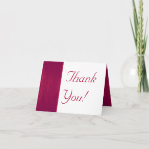 Pink/White Wood Grain Wedding Thank You Card