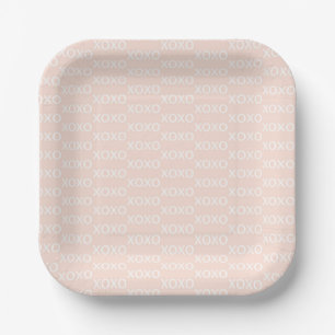 Pink & White xoxo Valentine's Party Paper Plate