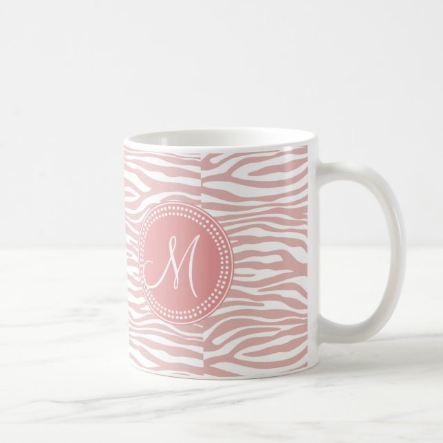 Pink & White Zebra Pattern Coffee Mug (Right)