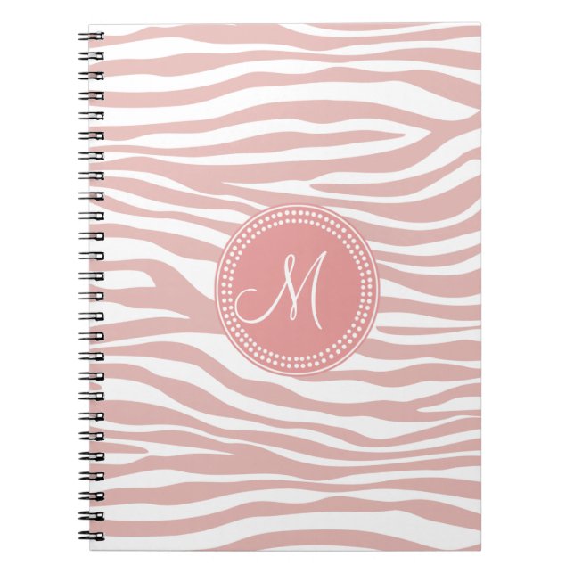 Pink & White Zebra Pattern Notebook (Front)