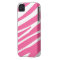 Pink white zebra stripe fun stylish iphone 4 case