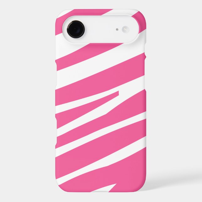 Pink white zebra stripe fun stylish iphone 4 case (Back)