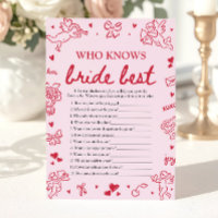 Pink Who Knows The Bride Best Bridal Shower Game