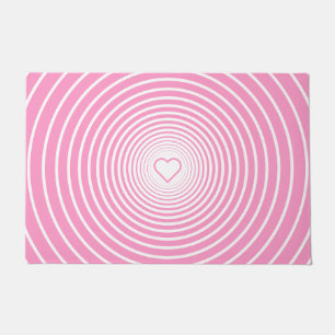 Pink Whte Striped Doormat Heart or Choose Colours
