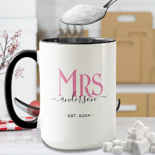 Pink Wife Bride Mrs Wedding Anniversary Mug