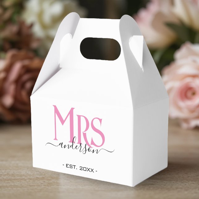 Pink Wife Bride Mrs Wedding Bridal Shower Dessert Favour Box (Pink Wife Bride Mrs Wedding Bridal Shower Dessert Favor Boxes
)