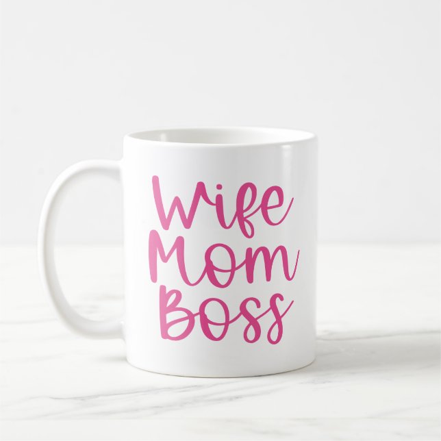 Pink Wife Mum Boss Mug for Mum (Left)
