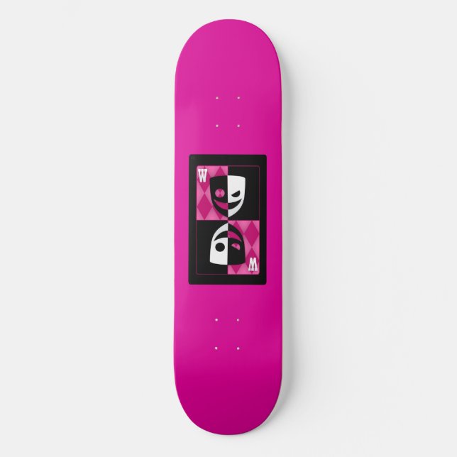 Pink Wilcard Faces Skateboard Deck (Front)