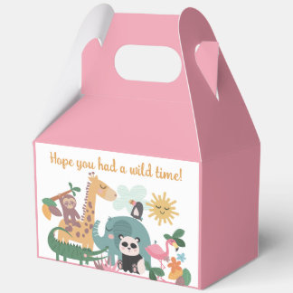 Pink Wild Animal Birthday Favour Box