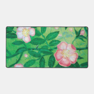 Pink Wild Dog Rose Rosa Canina & Secret Garden Desk Mat
