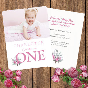 Pink Wild ONE 1st birthday Invitation