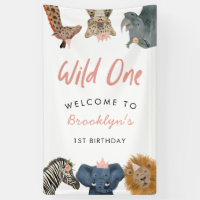 Pink Wild One Safari Theme Boy's 1st Birthday
