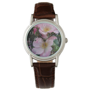 Pink Wild Rose Flower floral Photo Mum Mothers Day Watch