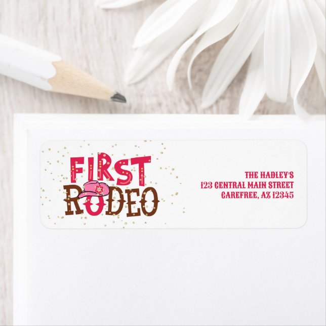 Pink Wild West Cowgirl Return Address Label (Insitu)