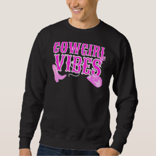 Pink Wild West Western Rodeo Yeehaw Country Cowgir Sweatshirt