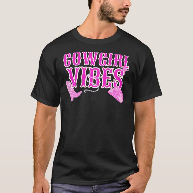 Pink Wild West Western Rodeo Yeehaw Country Cowgir T-Shirt (Front)