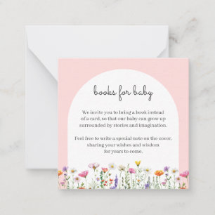 Pink Wildflower Books for Baby Card