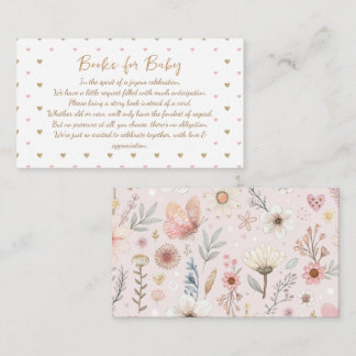 Pink Wildflower Books For Baby Enclosure Card