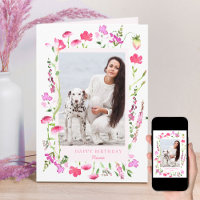 Pink Wildflower Delicate Floral Photo Birthday