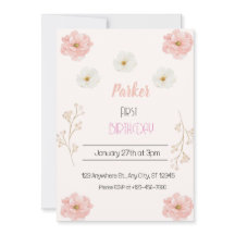 Pink Wildflower Floral Gitrly Birthday party